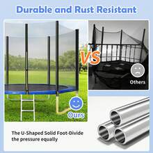 6FT Outdoor Trampoline,Nets Perfect Bounce Enclosure Trampoline, Trampoline With Netting And Ladder Edge Cover Jumping Mat Protection Buckles & Enhanced Hook - Black - View 8