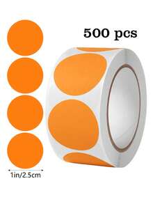 500 张/卷彩色圆点贴纸，8 种颜色的圆形彩色标签，包括亮黄色、绿色、红色、粉色、橙色、蓝色等。多功能彩色标签贴纸，适用于办公室、学生教室等，PVC 自粘