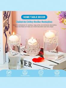 1bag Clear Water Beads For Vases, Vase Filler Water Gel Beads, For Making Pearls, Candles Centerpiece, Wedding Centerpiece, Floral Arrangement, Christmas Decoration, Room Decor, Bathroom Decor, Home Decor, Wedding