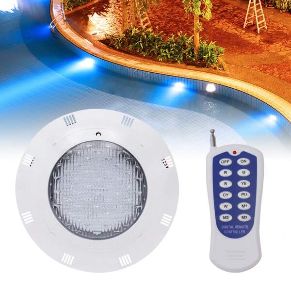 Projecteur de piscine 12 V 45 W/36 W avec télécommande RF, LED RVB à changement de couleur sous-marine, éclairage LED sous-marin étanche pour piscine intérieure, sans transformateur (45 W/36 W)