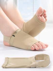 1 par de almohadillas deportivas con soporte de arco, calcetines vendaje para arco del pie - sin ataduras, sin deslizamientos, alta elasticidad y transpirables; vendaje de soporte para el pie; con almohadilla de gel - transpirable; proporciona soporte para deportes; Accesorio de gimnasio cómodo y ajustable para todo el año, unisex