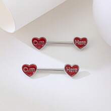 2 piezas de anillos para los pezones con forma de gota de aceite y corazón, aptos para uso diario de la mujer, regalo para el Día de San Valentín, Día de la Madre