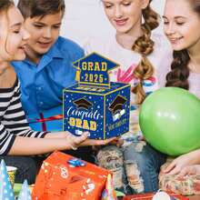 3-Color (Red, Blue, Black) Graduation Money Gift Box, Graduation Party Surprise Gift, Party Decor - Blue - View 4