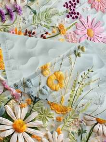 2/3件套床上用品（1条被子+1/2个枕套），数码3D花卉印花，柔软舒适，时尚清新，适合酒店、卧室、宿舍，四季皆宜。