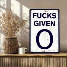 1PC Funny Tin Sign, Bold Humor Quote, Contemporary Decor, Ideal For Bedroom, Office, Or Man Cave, Unique Wall Art, High-Quality Metal, 8x12 Inches / 20x30 Cm - 彩色 - 查看 5