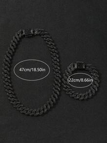 Stylish Full CZ Diamond Hiphop Chain Necklace, Suitable For Men And Women Everyday Streetwear, Great Gift