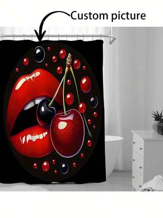 1pc Customized Flannel Shower Curtain, Personalized Backdrop, Wedding Shower Curtain, Customized Imagery, Super Thick & Soft, Suitable For All Seasons, Family & Friend Imagery, Great Gift For Friends And Family Bathroom Decor Fall Decor Bathroom Accessories Back To School