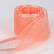 1 Pair/2Pcs 120cm Long Mesh Ribbon Shoelaces, Transparent Colorful Candy Wide Flat Lace Chiffon Shoelaces For Women Shoes, Men Sneakers, Winter Shoes