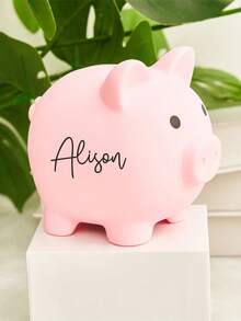 Customized Large Piggy Bank, Girl Piggy Bank, Piggy Bank, Customized Piggy Bank, Children's Gift, Birthday Gift, Baby Bathing Gift, Fashion, Colorful, Cute, Minimalist, Kawaii, Unique Personalized Gift, Suitable As Christmas Gift, Valentine's Day Gift, DIY Customized Birthday Gift, Anniversary Gift, Multi-Functional, Custom, Personalized, Unique, Home, Garden, Office, For Anniversaries, For Valentine's Day, For Mother's Day, For Birthdays, For Father's Day, For Graduation, For Weddings, For Housewarming,Home Harmony - Multicolor - View 1