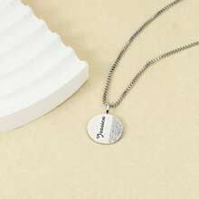 Custom Name Round Rhinestone Pendant Necklace - Luxury Stainless Steel Engraved Personalized Jewelry Necklace - Multicolor - View 5