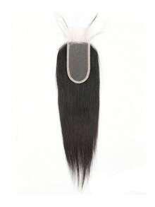 2x4 Lace Closure Straight Hair Unprocessed Human Hair Hand-Tied Pre Plucked Baby Hair Middle Part Closure-Natural Color 1pc Women'S Straight Human Hair Wig T2*4 Lace Closure For Daily & Party Use - Natural Black - View 7