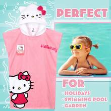 Hello Kitty Bath Towel With Hood Absorbent Kawaii Changing Robe Poncho Swimming Beach Cinnamoroll Kuromi Holiday Essentials - Pink - View 2