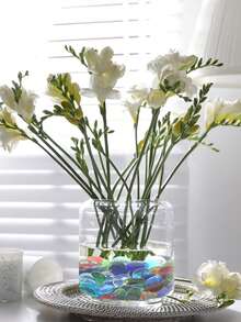 100克/500克/袋装花瓶填充玻璃弹珠,用于花瓶的平板玻璃弹珠,曼卡拉玻璃宝石。装饰玻璃石可用于花瓶填充、鱼缸装饰、花卉工艺品、餐桌摆件和马赛克玻璃珠、房间装饰、浴室装饰、家居装饰、婚礼装饰、DIY工艺品(尺寸和数量各不相同)。 - 彩色 - 查看 3