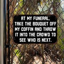 Vintage Retro Stil Metall Blechschild "Nächster" - sarkastisches Begräbnis-Sprichwort, witterungsbeständige Blechwanddekoration mit vorgebohrten Löchern, geeignet für Zuhause, Garage, Männerhöhle, Metall Wandkunst Dekoration