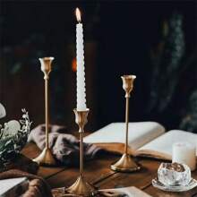 3PCS Elegant Set Of 3 Candle Holders, Candle Holder, Cone Candle Holder, Set Of 3 Candle Holders, Centerpiece For Weddings, Christmas Holidays, Birthdays, Parties, Retro Dining Tables