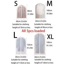 1pc/5pcs Clear Garment Dust Cover, Non-Woven Fabric Clothes Protector Bag, Suit Cover/Coat Cover, Clothing Storage