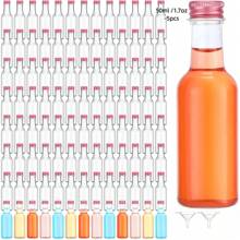 48pcs 25ml 50ml Mini Liquor Bottles Set, Mini Empty Plastic Shot Bottles, Airtight Spirit Bottle With Caps Mini Wine Bottles, Bar Party Supplies Thanksgiving, Halloween, And Christmas Are Applicable Durable Multi-Use For Juice, Sauces, Coffee