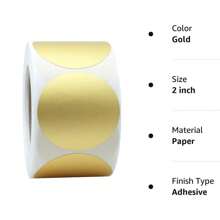 300pcs/Roll 2-Inch Round Golden Sticker Rolls, Sealing Gift Box Envelope Stickers, Home Decor Wall Stickers, Label Decorations,School Supplies,Back To School
