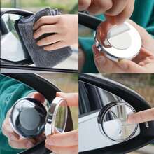 2 Car Rearview Mirrors, High-Definition Round Mirrors, 360 Degree Adjustable Blind Spot Mirrors, Wide-Angle Mirrors, Increase The Safety Of Children In The Car