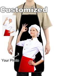 1 pezzo di Grembiule personalizzato per papà, uomo, donna, con nome, logo personalizzati, ideale come grembiule da chef per donna, cuoco, cucina, impermeabile, personalizzato con logo, foto, testo, perfetto per mamma, marito, fidanzata, fidanzato, festa del papà, San Valentino, festa della mamma, compleanno, anniversario, laurea, matrimonio, regalo unico