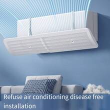 قطعة واحدة من منحرف الهواء التلسكوبي لمكيف الهواء، غطاء مكيف السقف المنزلي 2 في 1 / 3 في 1، منحرف هواء مضاد للنفخ المباشر، عالمي للمنزل الذكي، شباك هواء مضاد للنفخ المباشر، منحرف هواء مكيف قابل للتعديل، موجه هواء، منحرف هواء بارد، منقي. - أبيض - مشاهدة 2