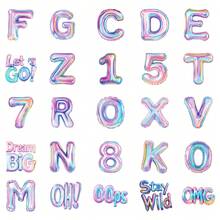 50 piezas Pegatinas con números, letras y alfabeto, pegatinas metálicas para globos, decoración de fiesta de cumpleaños, pegatinas de vinilo resistentes al agua para botellas, computadoras, portátiles, teléfonos, equipaje, cuadernos, refrigeradores, cascos