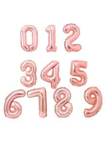 1 Stück/Set 16 Zoll Rosegold Themenparty Deko 0-9 Zahl Folienballons, geeignet für Geburtstag, Jahrestags-Partydekorationen