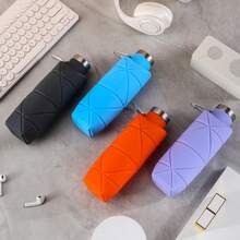 700ml/23.67 Oz Silicone Collapsible Water Bottle, Rhombic Compression Design, Suitable For Outdoor Camping/Fitness/Travel, Leakproof, Temperature Resistant -40°C~200°C, Abrasion & Tear Resistant, Dishwasher Friendly, Airline Approved, Anti-UV Portable Sleeve, Ultra Slim 5cm Folded, Anti-Slip Cap, Couples Sports Set, Emergency Water Storage Container, Frost Resistant & Acid-Alkali Resistant, Outdoor Adventure Gear. - Multicolor - View 7