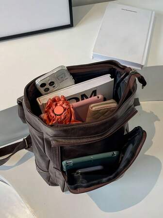 2025 新款复古风格校园背包、复古包、大学书包、工作斜挎包