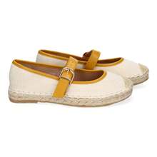 shoes&blues.es Bailarina Alpargata de Mujer con Yute, Diseño Moderno  y Cierre de Hebilla para un Ajuste Comodo, Ideales para Primavera-Verano. - Amarillo - Ver 5