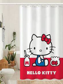 1 Piece/180cm * 180cm - Cute Cartoon Hello Kitty Pattern Seamless Design Easy To Clean Extended Bathroom Waterproof And Mildew Proof Shower Curtain Suitable For Home Decoration In Single Apartments For Girls Bathroom Accessories