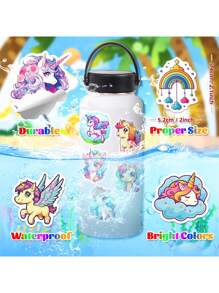 100 Stücke Einhorn Aufkleber, bunte, wasserfeste Vinyl Aufkleber für Hydroflaschen, Wasserflaschen, Laptops, Koffer, Kühlschränke, Gepäck, Handys, Frühlingsdekoration, Geschenkverpackung, Muttertag, süße Aufkleber für Teenager, Erwachsene, Schulmaterial, Rückkehr zur Schule