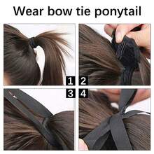 Long Straight Ponytail Clip In Hair Extensions 34Inch Super Long Synthetic Pony Tails For Women Daily Use - Multicolor - View 7