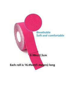 Waterproof Kinesiology Tape, Precut Strips (4 Rolls), Black | Elastic Sports & Weightlifting Tape Supports Muscles. Water Resistant 2.5cm Gym Accessories Gym Bandages Sports Tape
