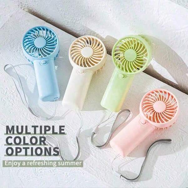 5pcs/2pcs/1pc Mini Hand Held Fan With Single Wind Speed And Lanyard - Summer And Outdoor, Sports, Travel, Kitchen, Bedroom, School, Office Party Gift (Batteries Not Included, Need To Purchase Separately), Style Random