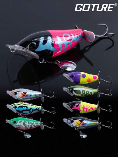 GOTURE Goture 1pc Surface Water Lure, Splashing Wave, Imitation Bait, Stable Action With Rhythmic Swimming, Big Splash, Strong Noise, For Perch And Bass Fishing