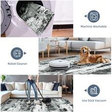 Area Rugs, Modern Abstract Washable Rug For Living Room, Stain Resistant Non-Shedding Distressed Area Rug With Non Slip Backing For Bedroom - Đen và trắng - Xem 6