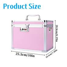 Caja de almacenamiento con candado de aleación de aluminio, caja de herramientas portátil/de hombro con contraseña 2 en 1, estuche para instrumentos, organizador de documentos con acolchado, protección para teléfono, fotos, joyas, cosméticos, documentos, tarjetas, herramientas, accesorios de vacaciones y viajes de verano, accesorios escolares, bolsa de graduación