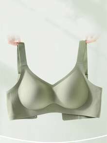 2pcs/Set Women Plus Size Simple Solid Color Comfortable Basic Bra Sets - Multicolor - View 5