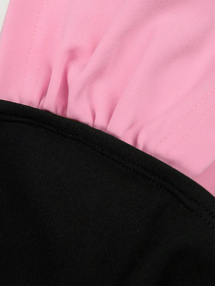 BIUBIU Plus Size Solid Color Strap Jumpsuit, Minimalist Casual Design For Everyday Wear - Black Pink - View 8