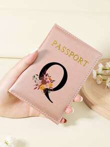 1pc A-Z 26 Letters Fashionable Letter Print Stylish Burgundy Passport Cover, Premium PU Leather Passport Wallet With Multi-Card Pockets For Credit Cards, Boarding Passes, And IDs Graduation - Burgundy - View 39