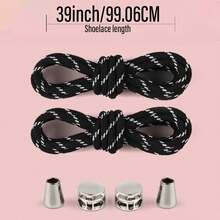 1 对金属圆形免系带鞋带，高弹性，穿脱更方便，适合靴子、男女运动鞋、休闲鞋