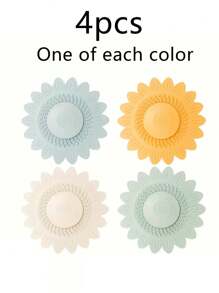 1 pieza Filtro de desagüe de fregadero con diseño de flor, cubierta de desagüe con diseño de flor, filtro de pelo y tapón de desagüe, tapón de desagüe desodorante, desagüe de girasol con función desodorante, adecuado para bañera, fregadero, cocina, accesorios de baño
