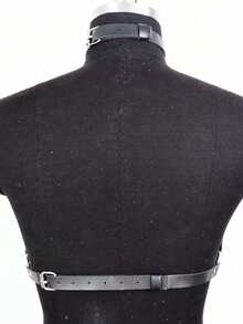 1 件哥特式风格女式性感 PU 皮革紧身衣，适合表演、派对、活动使用