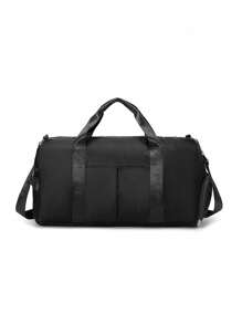 1pc Large Capacity Training Bag Travel Bag With Dry-Wet Separation, Shoe Compartment, Shoulder Strap And Hand Carry Suitable For Camping, Traveling, Sports, Fitness