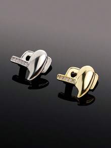 2 件双尖牙锆石组合个性化嘻哈侧齿格栅，适合男女日常佩戴