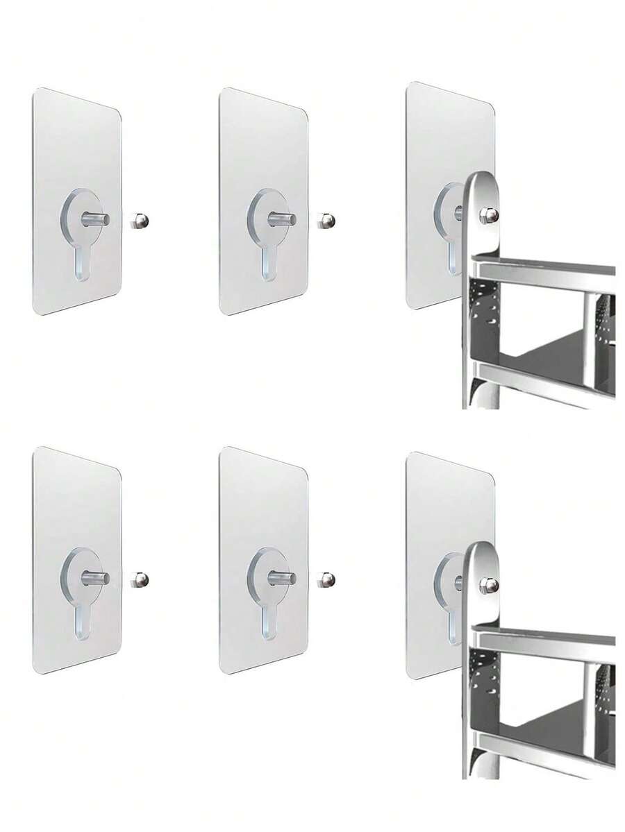 粘性墙钩，8 件重型墙钩自粘钩强力钉透明螺丝固定器自粘墙钩适用于浴室厨房壁挂天花板，螺丝净长 8 毫米