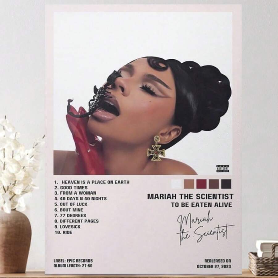 Framed Mariah The Scientist To BeEaten Alive Canvas Poster Wall Decorative Art Painting Living Room Bedroom Decoration Gift, Home Decor, Bedroom Decor, Living Room Decor, Bathroom Decor, For Office Cafe, Canvas Wall Art, Poster