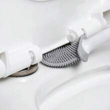 Escova Sanitária Para Limpar Vaso Privada Silicone Com Suporte Banheiro - Aleatória - Visão 9