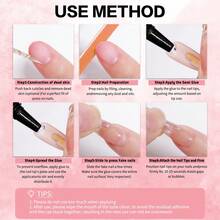 New Upgrade Quick Dry 10gx2 Semi-Solid Nail Glue Gel For Press On Nails - Strong Clear Acrylic Nail Sheets Solid Gel Nail Glue For False Nails Soft Gel Nail Sheets Solid Hard Gel For Manicure DIY Home Without UV Lamp - 無色 - 查看 8